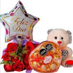 Rosas con chocolates